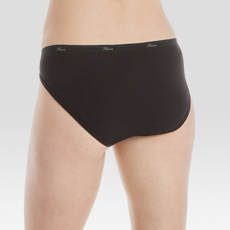 slide 5 of 5, Hanes Women's 10pk Breathable Cotton Bikini Underwear - Colors May Vary 6: Mid Rise, Full Waistband Elastic, Machine Washable, 10 ct