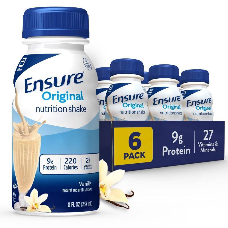 slide 1 of 9, Ensure Nutrition Shake - Vanilla - 48 fl oz/6ct, 6 ct; 48 fl oz