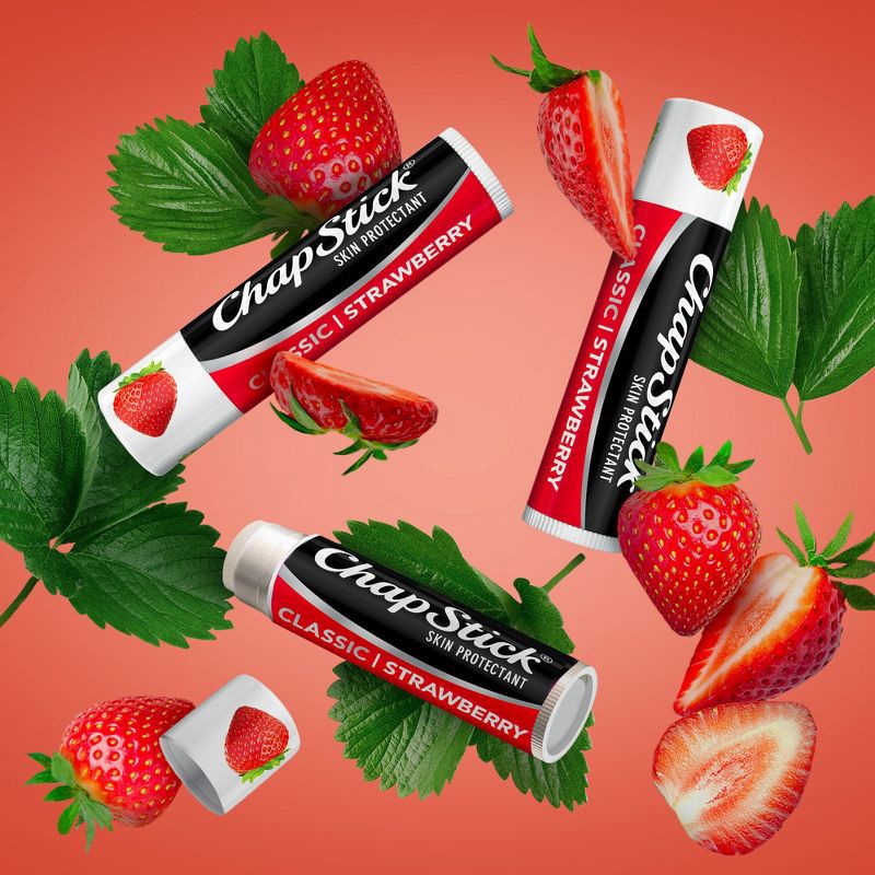 slide 3 of 8, Chapstick Classic Lip Balm - Strawberry - 3ct/0.45oz, 3 ct, 0.45 oz