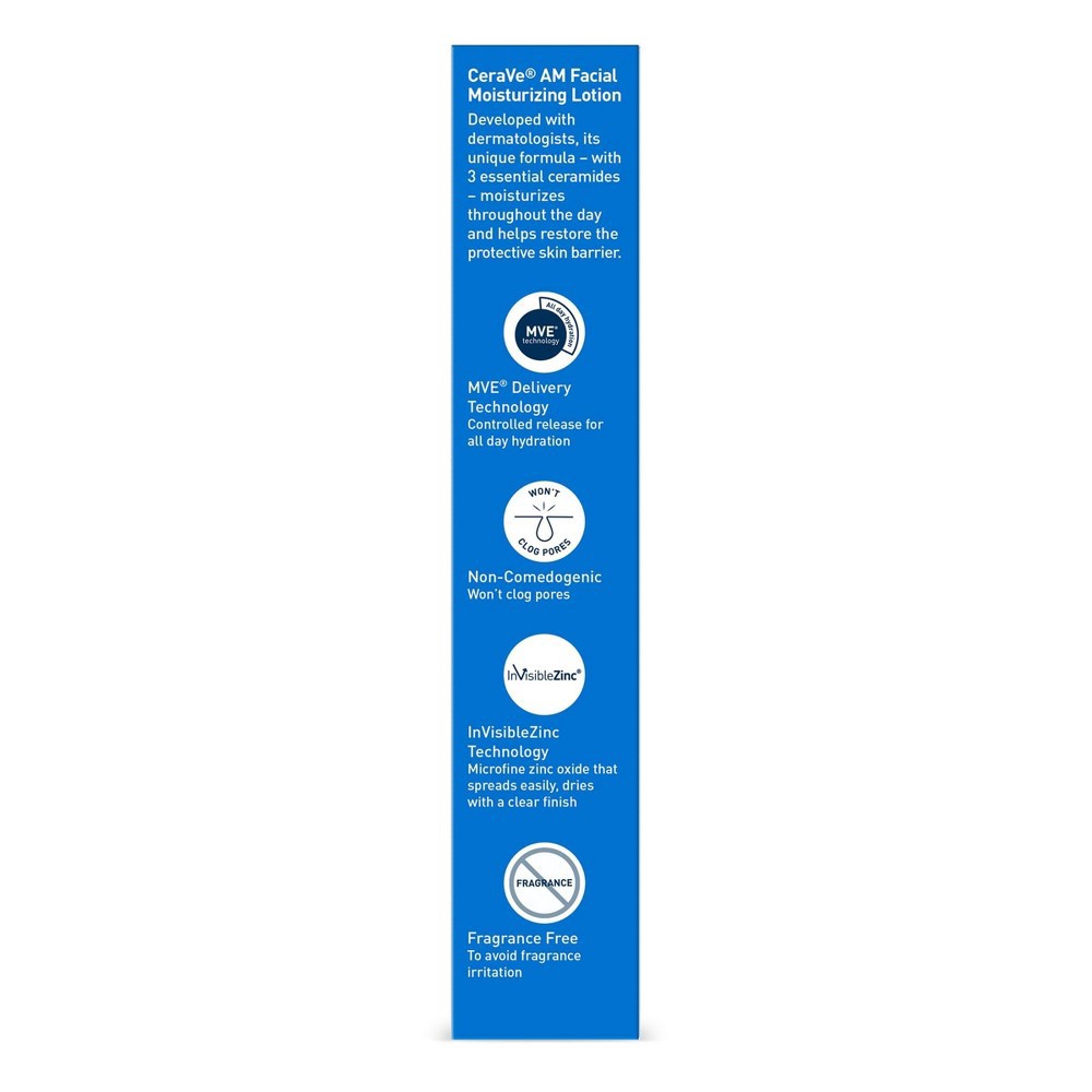 slide 10 of 11, CeraVe Face Moisturizer with Sunscreen, AM Facial Moisturizing Lotion for Normal to Dry Skin - SPF 30 - 3 fl oz​​, 3 fl oz