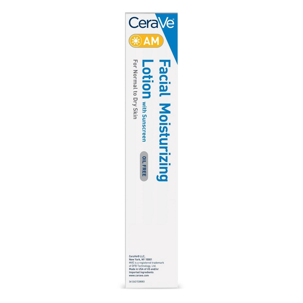 slide 11 of 11, CeraVe Face Moisturizer with Sunscreen, AM Facial Moisturizing Lotion for Normal to Dry Skin - SPF 30 - 3 fl oz​​, 3 fl oz