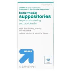 Hemorrhoidal Suppositories - 12ct - up & up