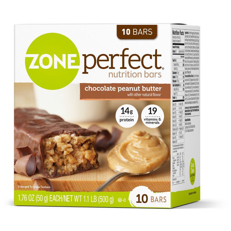 slide 3 of 9, Zone Perfect ZonePerfect Protein Bar Chocolate Peanut Butter - 10 ct/17.6oz, 10 ct, 17.6 oz