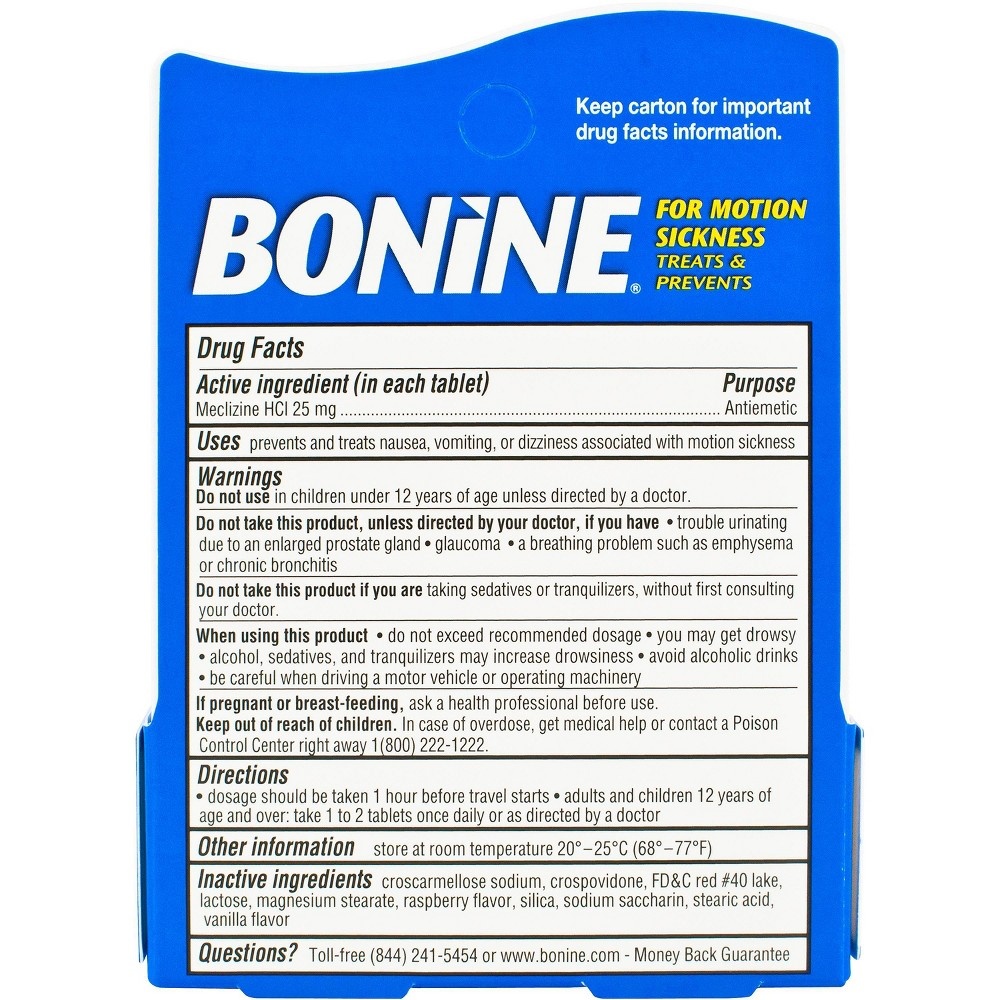 slide 4 of 4, Bonine Motion Sickness Chewable Tablets, 12 ct