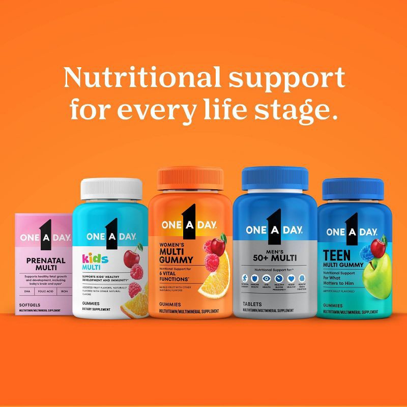 slide 7 of 10, One A Day Women's Multivitamin Gummy with Biotin, Skin Health Support Tablets - 80ct, 80 ct