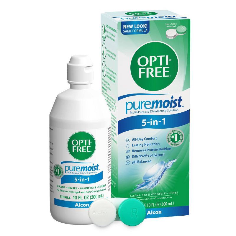 slide 1 of 8, Opti-Free PureMoist Multi-Purpose Disinfecting Contact Lens Solution - 10 fl oz, 10 fl oz