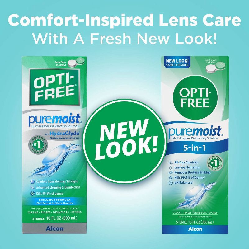 slide 4 of 8, Opti-Free PureMoist Multi-Purpose Disinfecting Contact Lens Solution - 10 fl oz, 10 fl oz