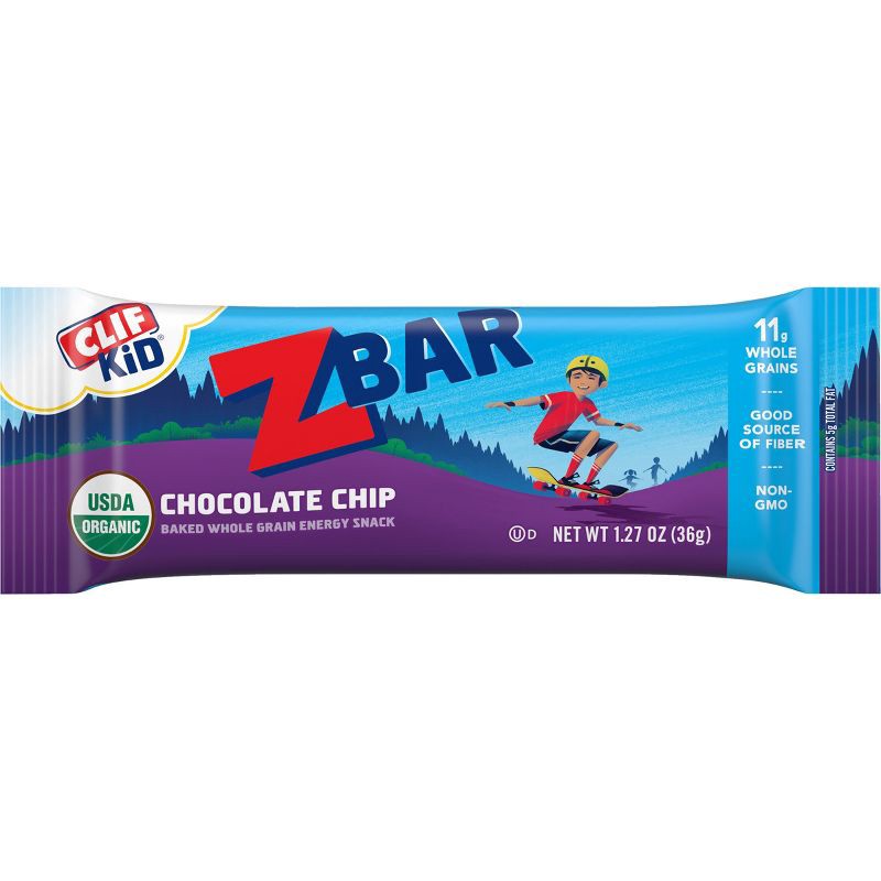 slide 3 of 4, CLIF ZBAR CLIF Kid ZBAR Organic Chocolate Chip Energy Bars- 12ct, 15.24 oz