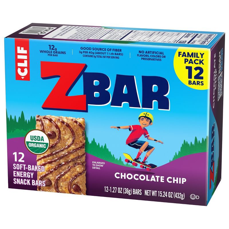 slide 6 of 17, CLIF KID ZBAR Chocolate Chip Granola Bar Organic - 15.24oz/12pk, 15.24 oz, 12 ct