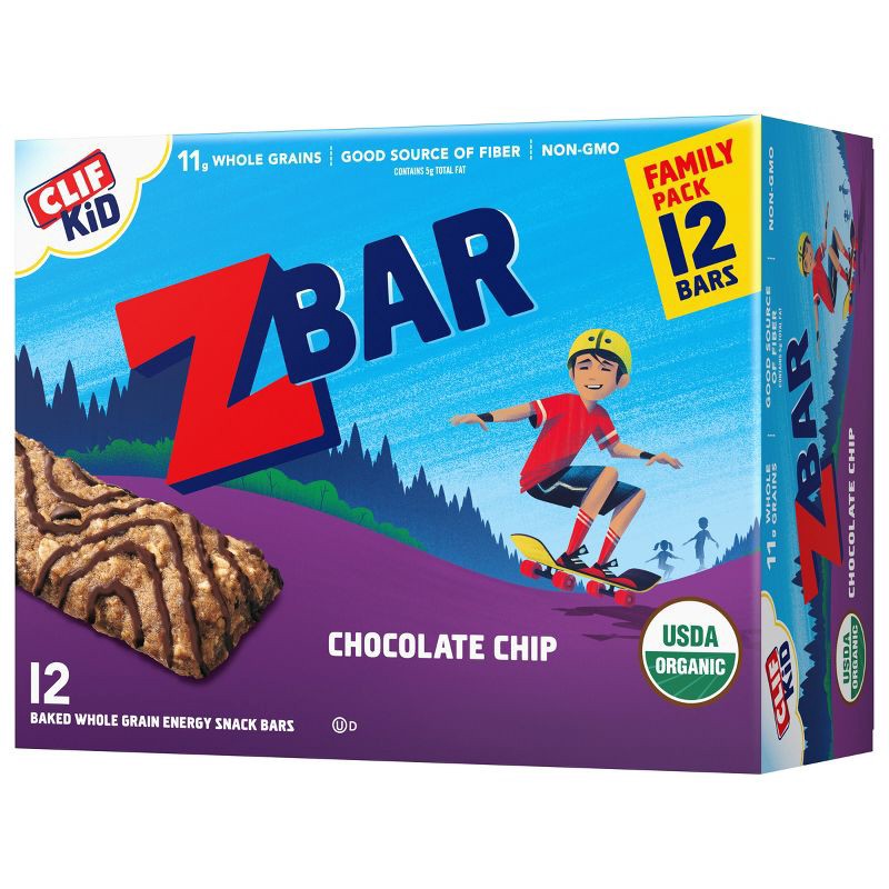 slide 1 of 12, CLIF Kid ZBAR Organic Chocolate Chip Energy Bars- 12ct, 12 ct