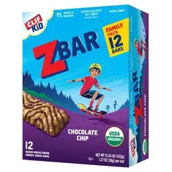 CLIF Kid ZBAR Organic Chocolate Chip Energy Bars- 12ct