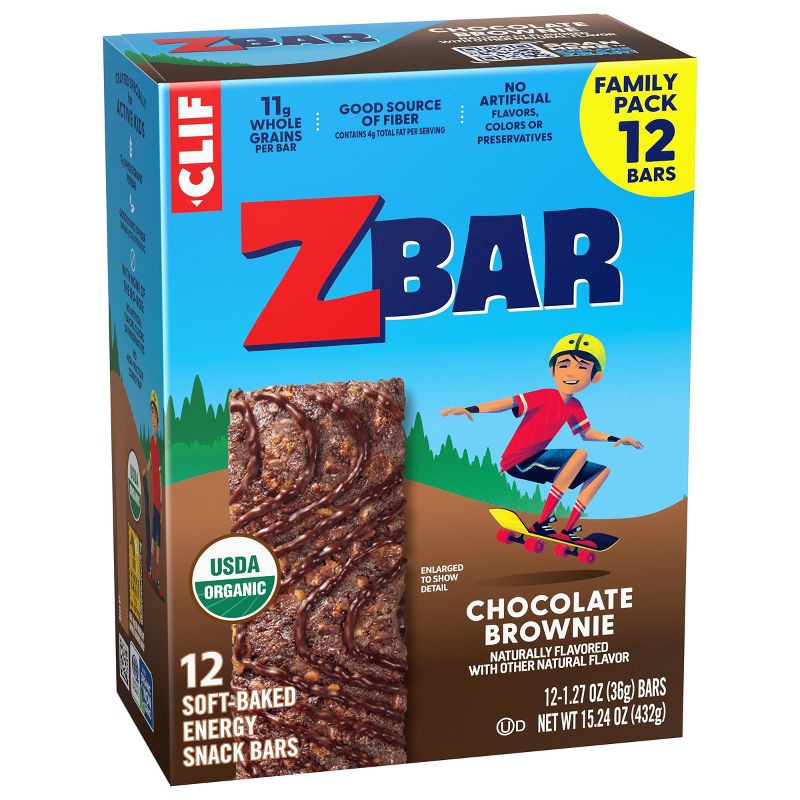 slide 7 of 13, CLIF KID ZBAR Chocolate Brownie Granola Bar Organic - 15.24oz/12pk, 15.24 oz, 12 ct