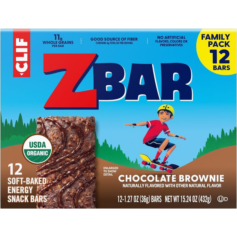 slide 9 of 13, CLIF KID ZBAR Chocolate Brownie Granola Bar Organic - 15.24oz/12pk, 15.24 oz, 12 ct