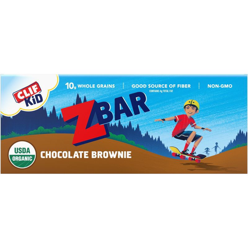 slide 10 of 12, CLIF Kid ZBAR Organic Chocolate Brownie Snack Bars- 12ct, 12 ct