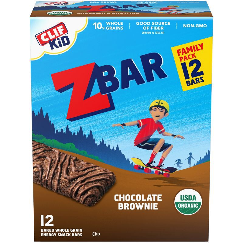 slide 1 of 12, CLIF Kid ZBAR Organic Chocolate Brownie Snack Bars- 12ct, 12 ct