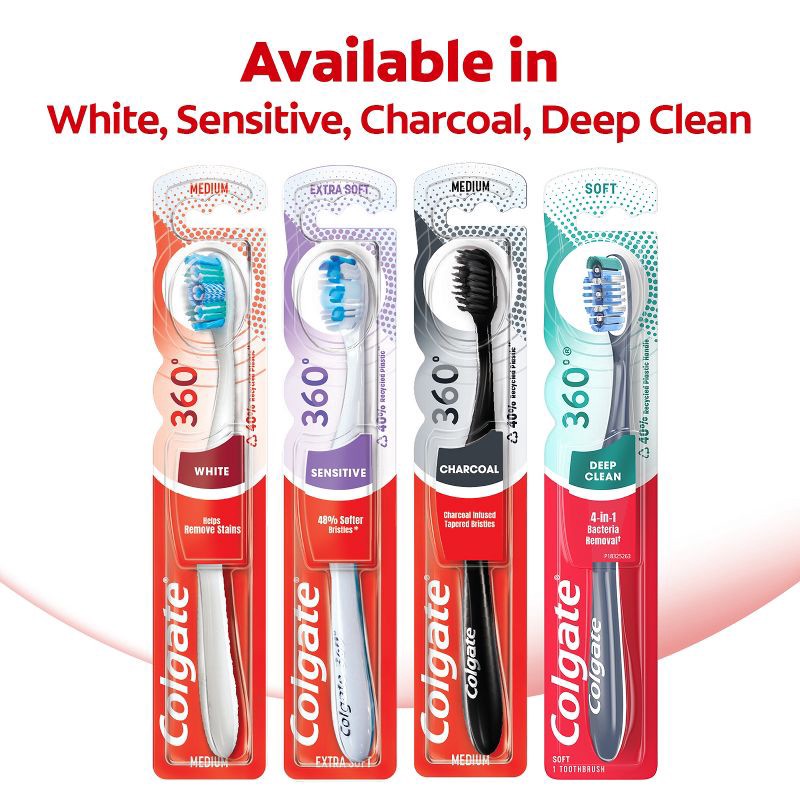 slide 7 of 11, Colgate 360 Optic White Whitening Toothbrush - Soft - 4ct, 4 ct