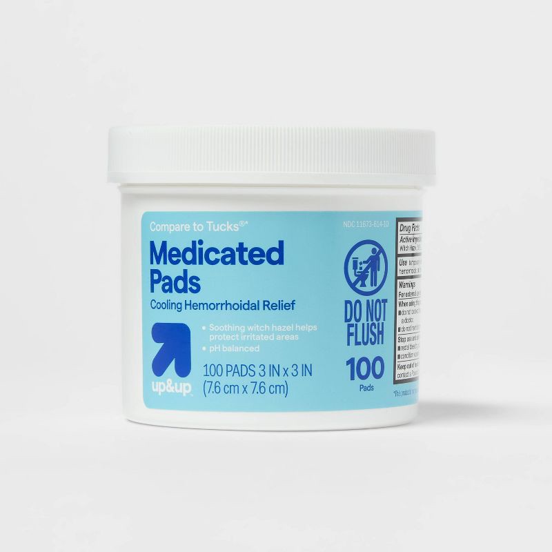slide 1 of 3, Medicated Hemorrhoidal Pads - 100ct - up&up™, 100 ct