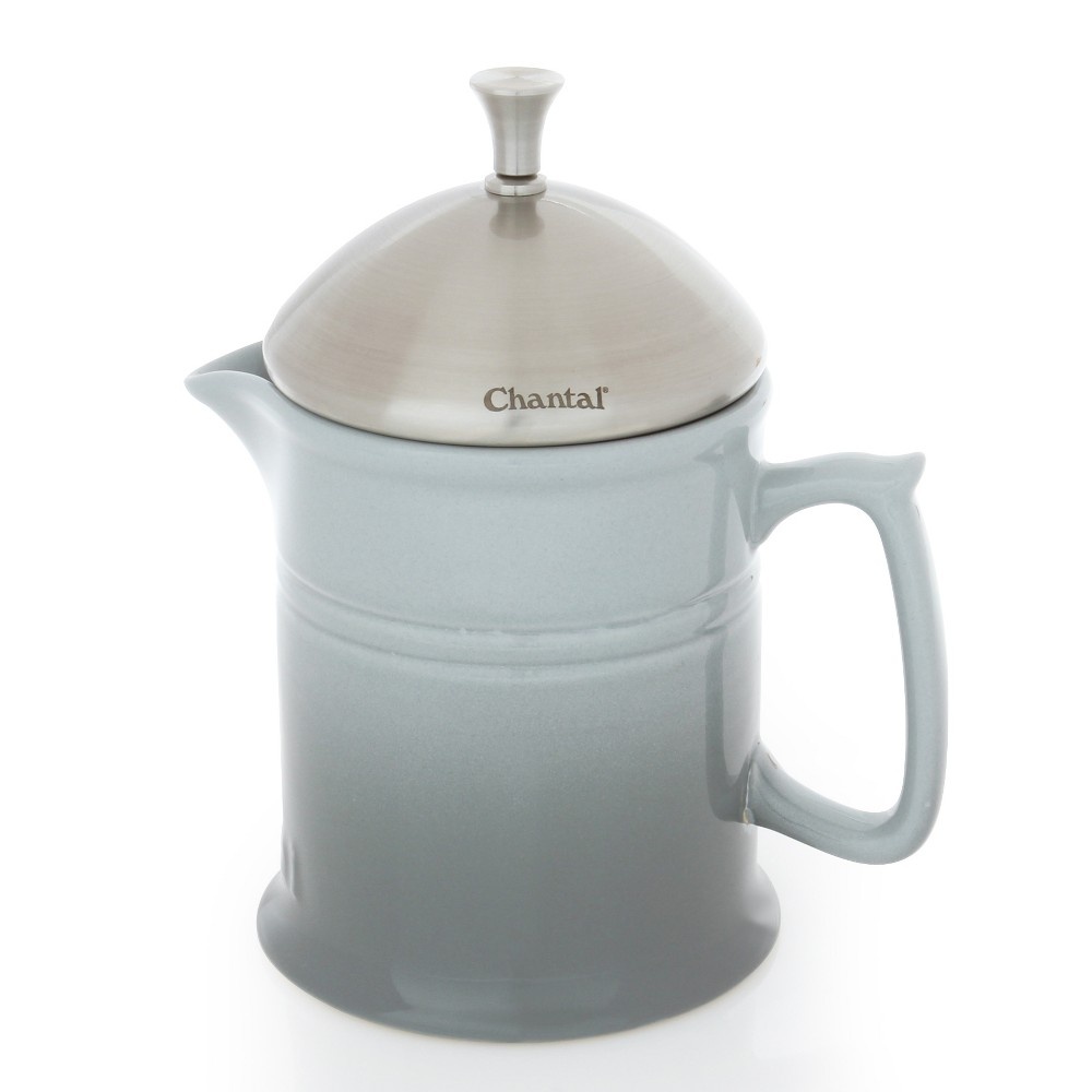 slide 8 of 10, Chantal Ceramic French Press - Fade Gray, 4 cup