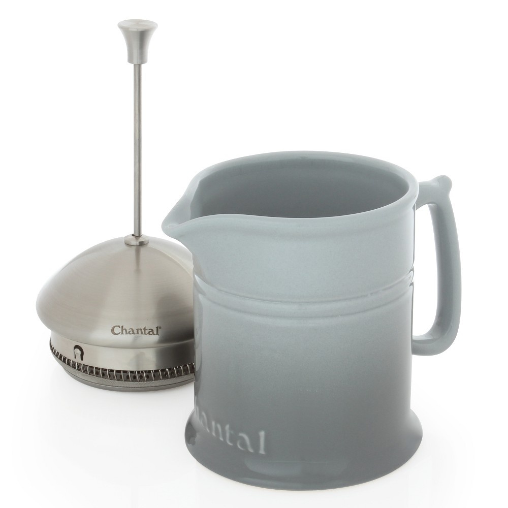 slide 9 of 10, Chantal Ceramic French Press - Fade Gray, 4 cup