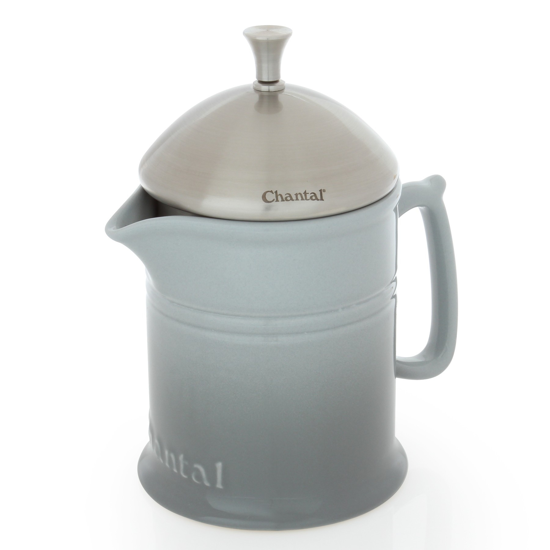 slide 1 of 10, Chantal Ceramic French Press - Fade Gray, 4 cup