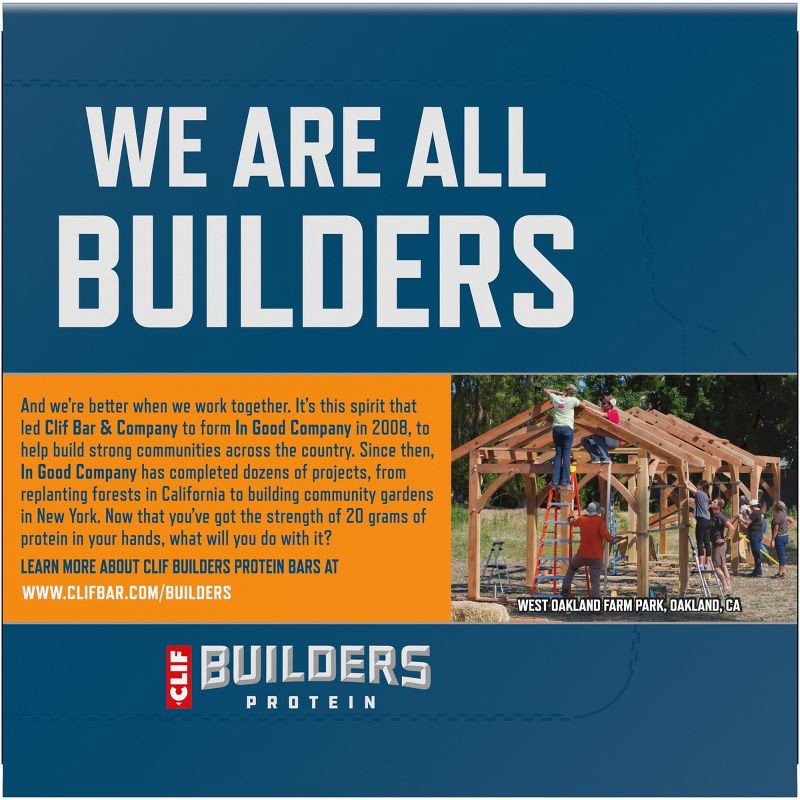 slide 2 of 15, CLIF Builder's Chocolatey Peanut Butter 20g Protein Bars - Gluten Free - 2.4 oz./6ct, 20 gram, 2.4 oz, 6 ct