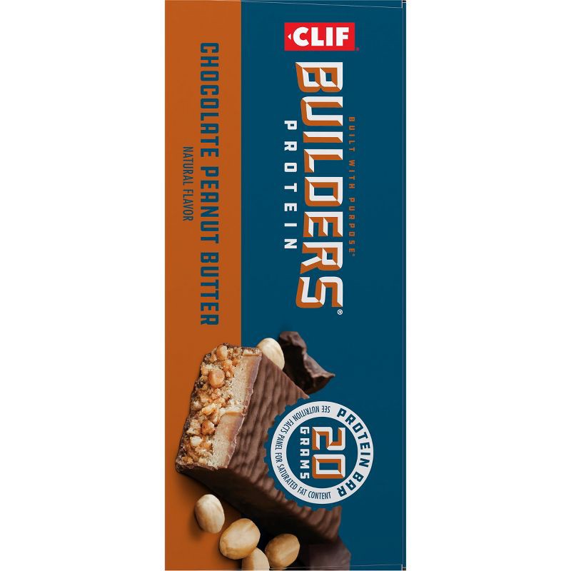 slide 7 of 9, CLIF Builder's CLIF Bar Builders Protein Bars - Chocolate Peanut Butter - 20g Protein - 6ct, 20 gram, 6 ct