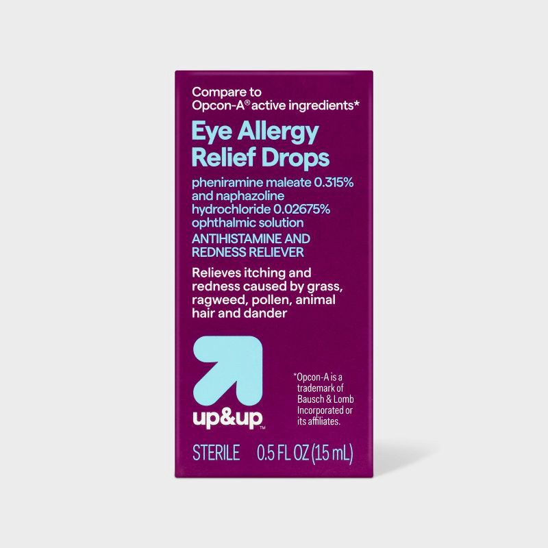 slide 1 of 6, Eye Allergy Relief Drops - 0.5 fl oz - up&up™, 0.5 fl oz