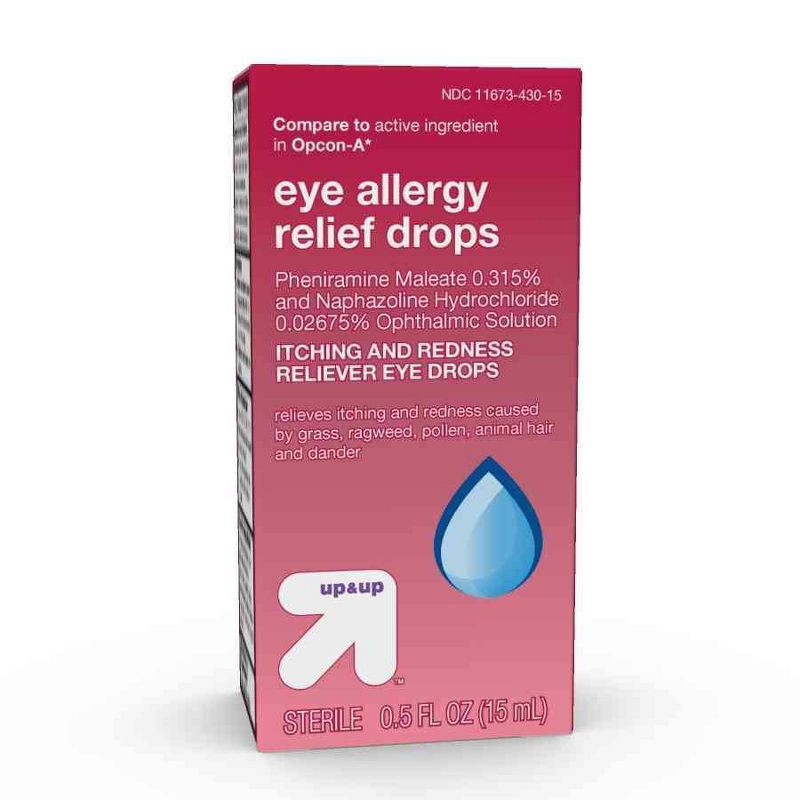 slide 1 of 4, Eye Allergy Relief Drops - 0.5 fl oz - up&up™, 0.5 fl oz