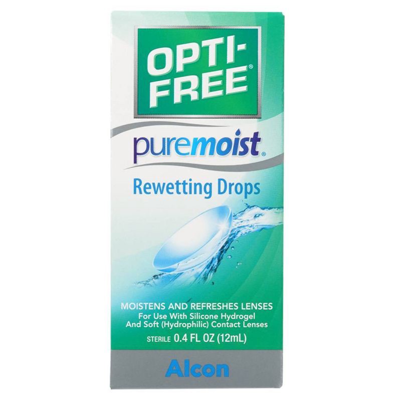 slide 2 of 6, Opti-Free PureMoist Contact Lens Rewetting Drops - 0.4 fl oz, 0.4 fl oz