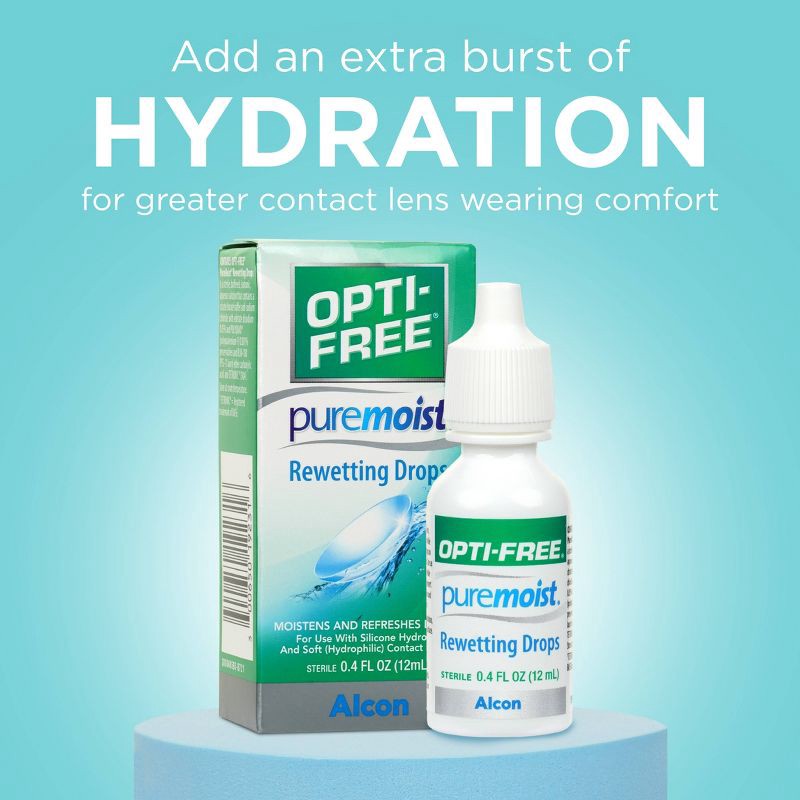 slide 4 of 6, Opti-Free PureMoist Contact Lens Rewetting Drops - 0.4 fl oz, 0.4 fl oz