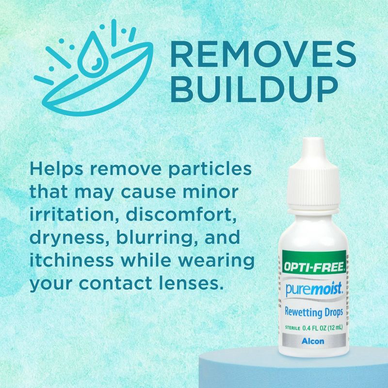 slide 5 of 6, Opti-Free PureMoist Contact Lens Rewetting Drops - 0.4 fl oz, 0.4 fl oz
