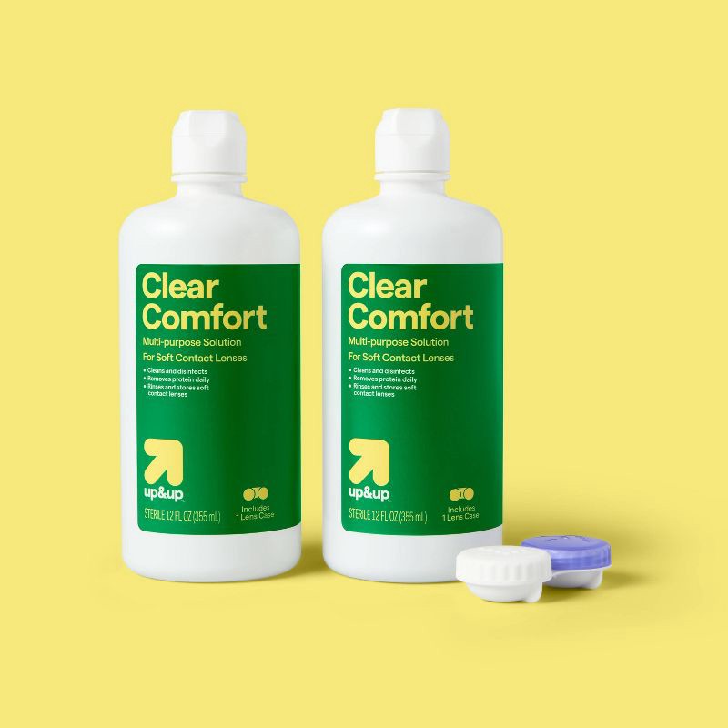 slide 2 of 5, Clear Comfort Multipurpose Contact Lens Solution - 2ct (12 fl oz each) - up&up™, 2 ct; 12 fl oz