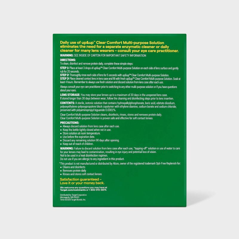 slide 3 of 5, Clear Comfort Multipurpose Contact Lens Solution - 2ct (12 fl oz each) - up&up™, 2 ct; 12 fl oz