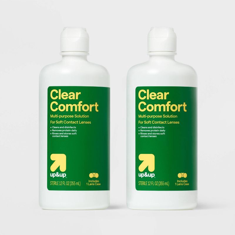 slide 4 of 5, Clear Comfort Multipurpose Contact Lens Solution - 2ct (12 fl oz each) - up&up™, 2 ct; 12 fl oz