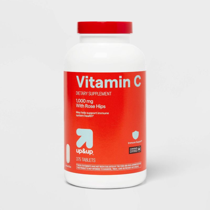 slide 1 of 5, Vitamin C 1000mg with Rose Hips Tablets - 375 Tablets - up&up™, 1000mg, 375 tablets