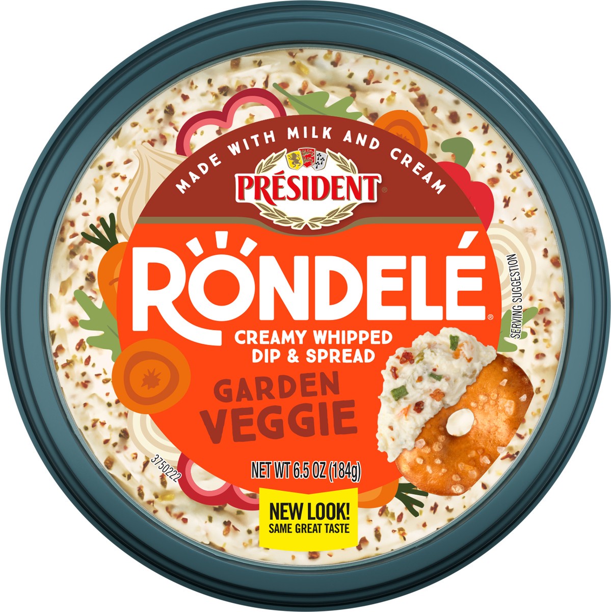 slide 6 of 9, Président Rondele Garden Vegetable Creamy Whipped Dip & Spread Cheese, 6.5 oz