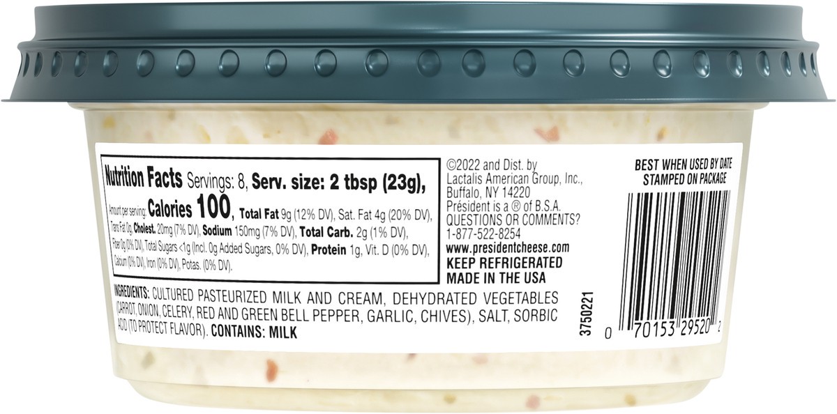 slide 7 of 9, Président Rondele Garden Vegetable Creamy Whipped Dip & Spread Cheese, 6.5 oz