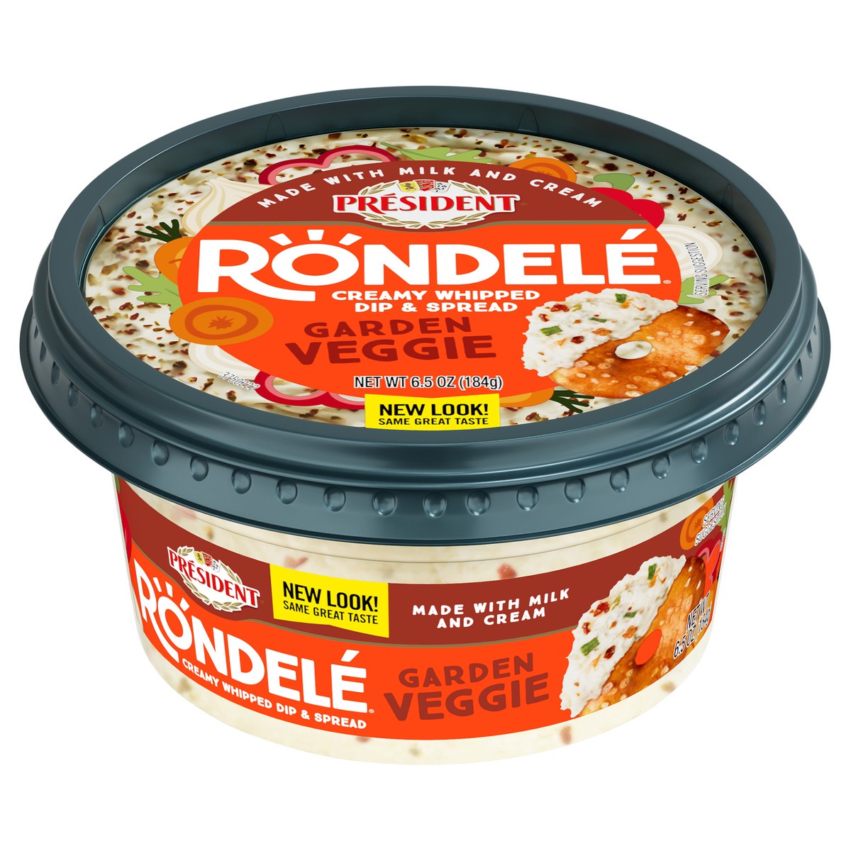 slide 5 of 9, Président Rondele Garden Vegetable Creamy Whipped Dip & Spread Cheese, 6.5 oz