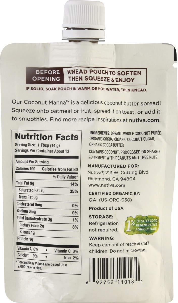 slide 5 of 9, Nutiva Squeezable Chocolate Coconut Manna 6.2 oz, 6.2 oz