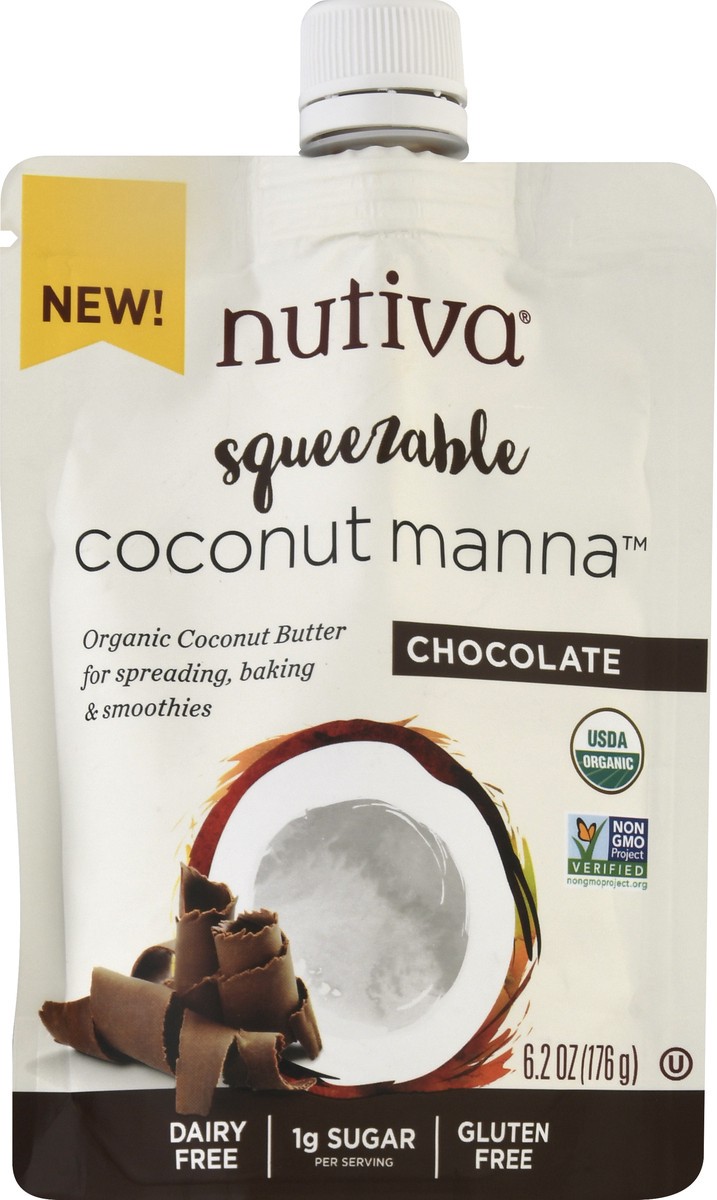 slide 6 of 9, Nutiva Squeezable Chocolate Coconut Manna 6.2 oz, 6.2 oz