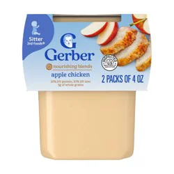 Gerber Baby Food Stage 2 Apple Chicken Puree Tub 2 - 4oz/2ct