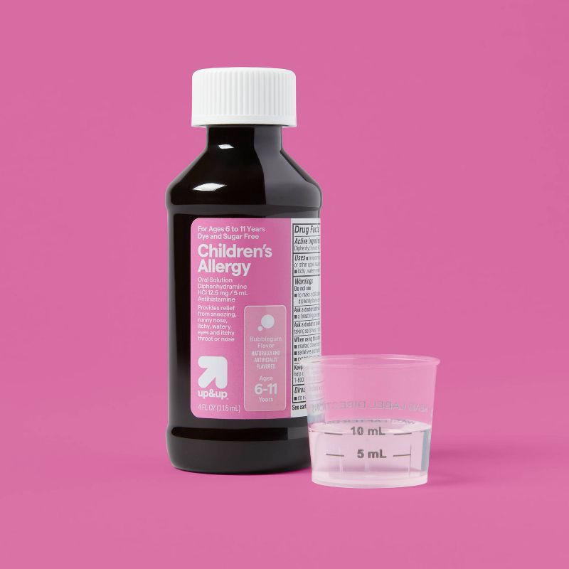 slide 2 of 5, Children's Diphenhydramine Allergy Relief Liquid - Bubblegum - 4 fl oz - up&up™, 4 fl oz