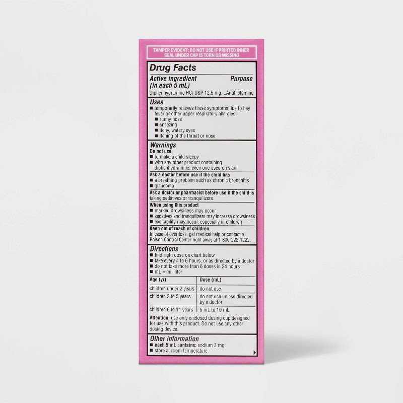 slide 3 of 5, Children's Diphenhydramine Allergy Relief Liquid - Bubblegum - 4 fl oz - up&up™, 4 fl oz