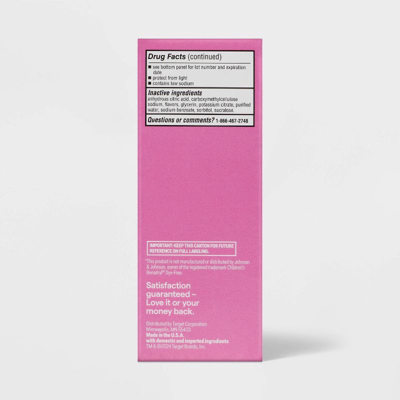 slide 4 of 5, Children's Diphenhydramine Allergy Relief Liquid - Bubblegum - 4 fl oz - up&up™, 4 fl oz