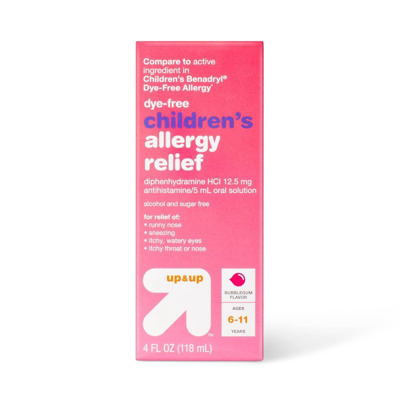 slide 1 of 4, Children's Diphenhydramine Allergy Relief Liquid - Bubblegum - 4 fl oz - up&up™, 4 fl oz