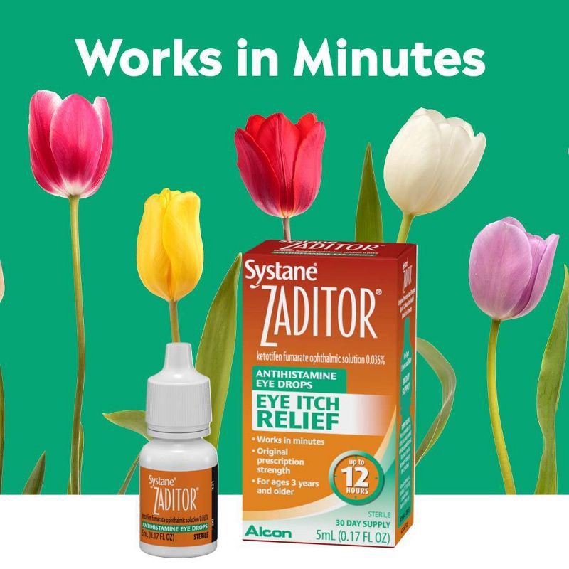 slide 7 of 7, Zaditor Eye Allergy Itch Relief Eye Drops - 0.17 fl oz, 0.17 fl oz