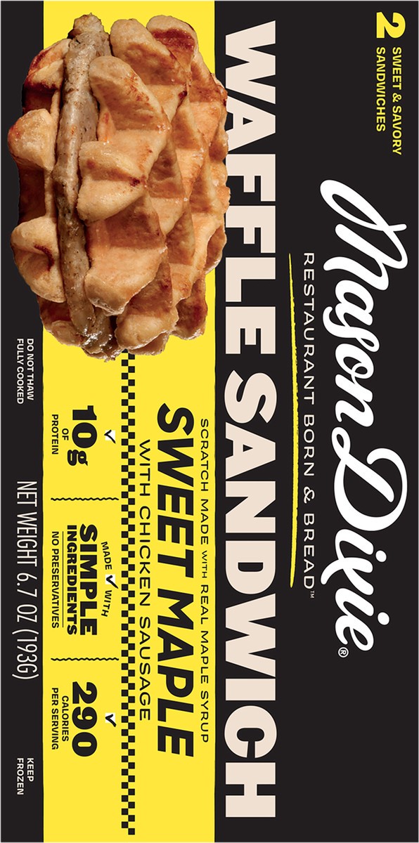 slide 6 of 13, Mason Dixie Biscuits Sweet Maple Waffle Sandwich With Chicken Sausage, 2 ct