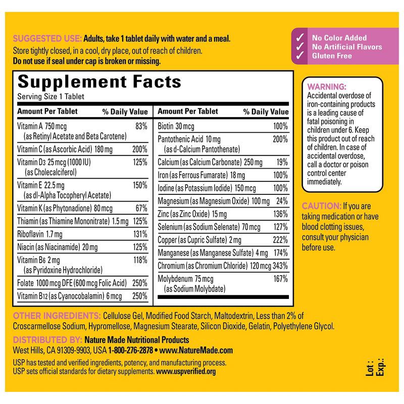 slide 3 of 9, Nature Made Multi for Her - Women's Multivitamin Tablets - 120ct, 120 ct