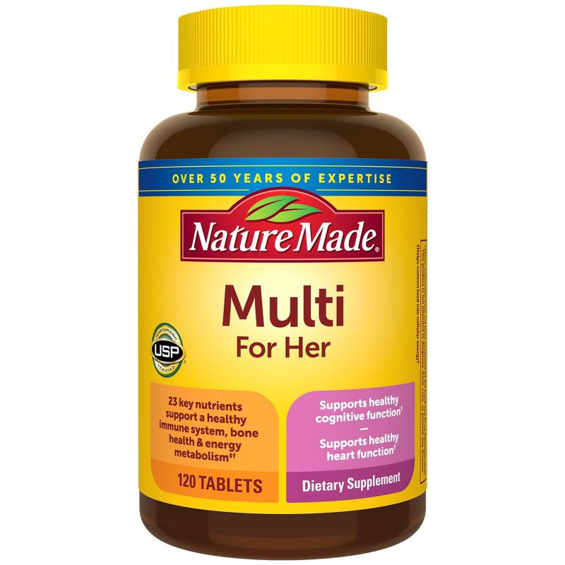 slide 1 of 9, Nature Made Multi for Her - Women's Multivitamin Tablets - 120ct, 120 ct