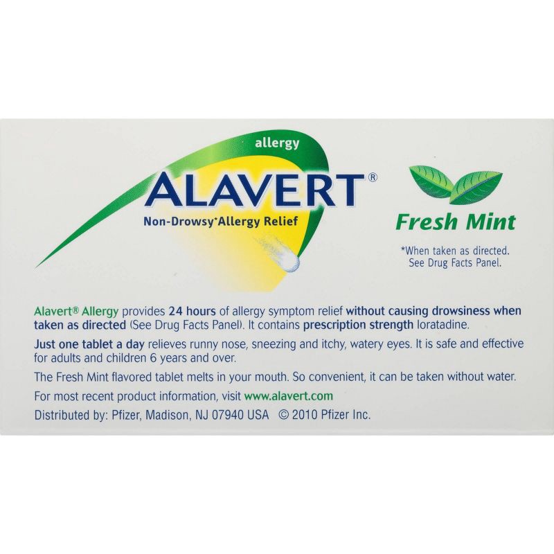 slide 5 of 5, Alavert 24-Hour Allergy Relief Dissolving Tablets - Loratadine - Fresh Mint Flavor - 60ct, 60 ct